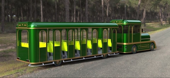 Diesel Power 42 Seats Small Trackless Train For Amusement Park Low Emission